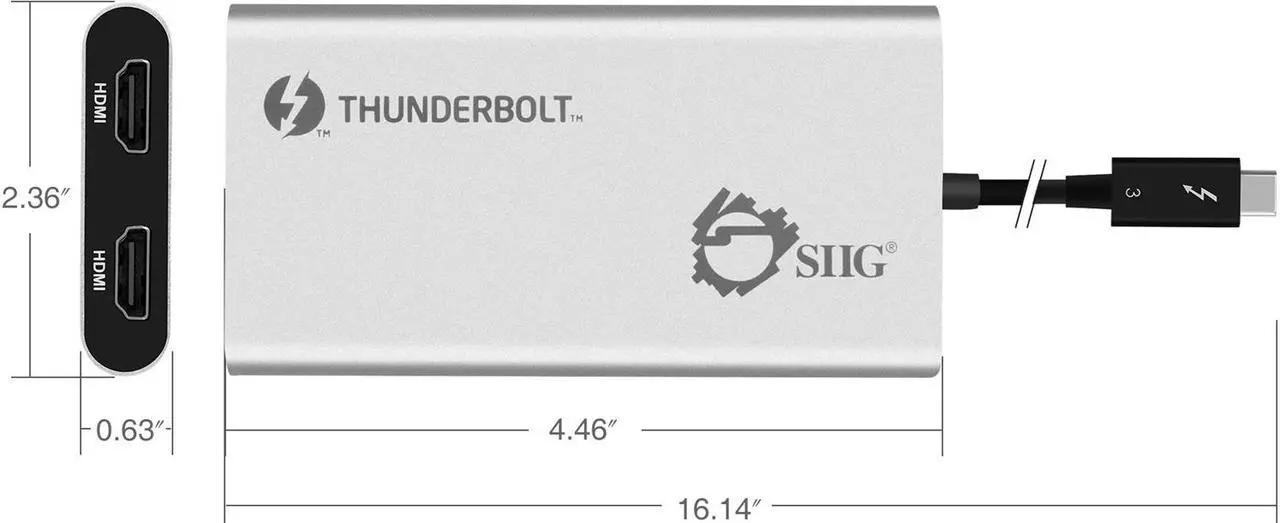 Alt view image 15 of 16 - Siig Thunderbolt V3 To Dual Hdmi Adapter - Hdmi 2.0
