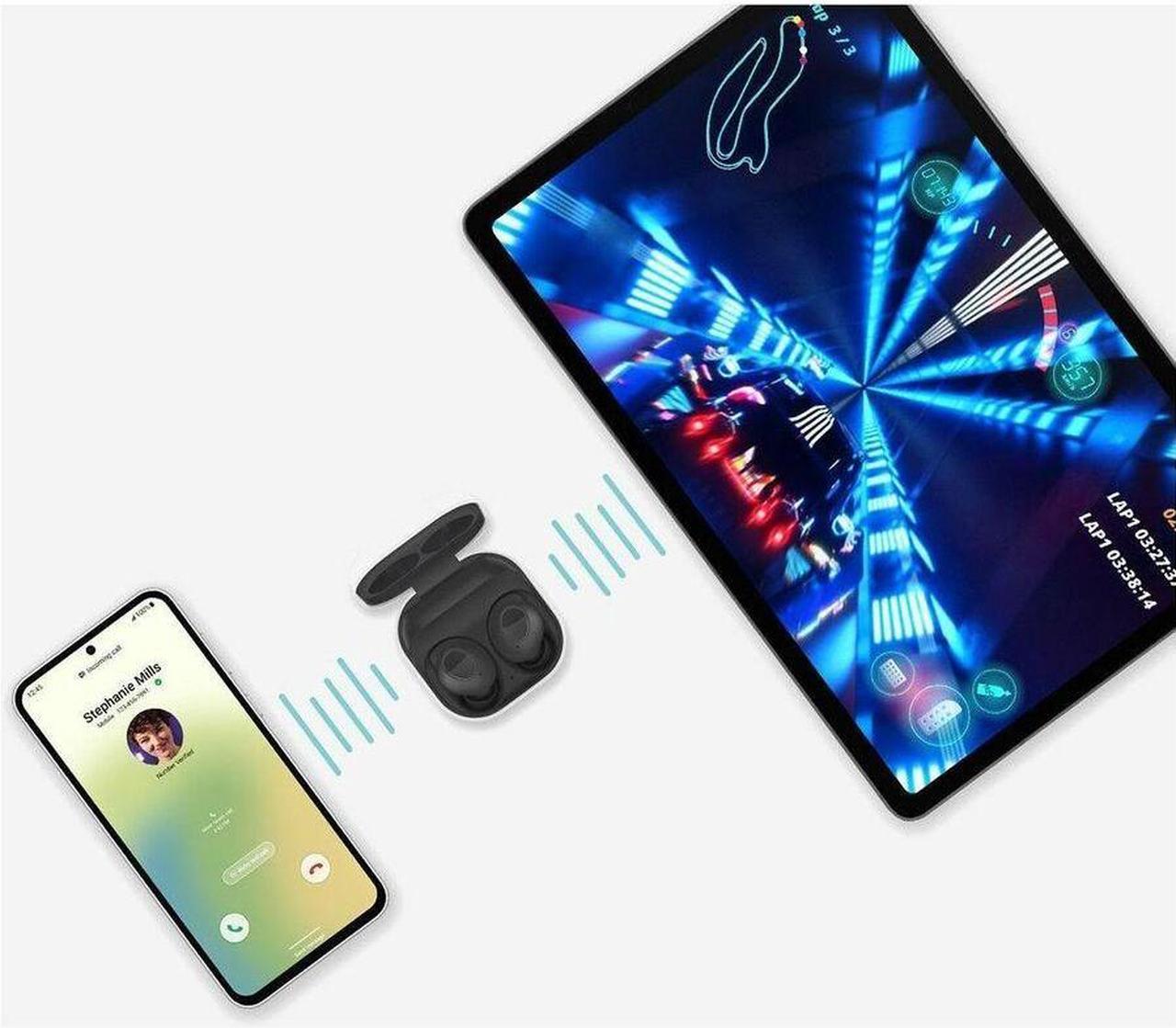 Alt view image 7 of 13 - Samsung Galaxy Buds FE True Wireless Bluetooth Earbuds  SM-R400NZAAXAR - Graphite