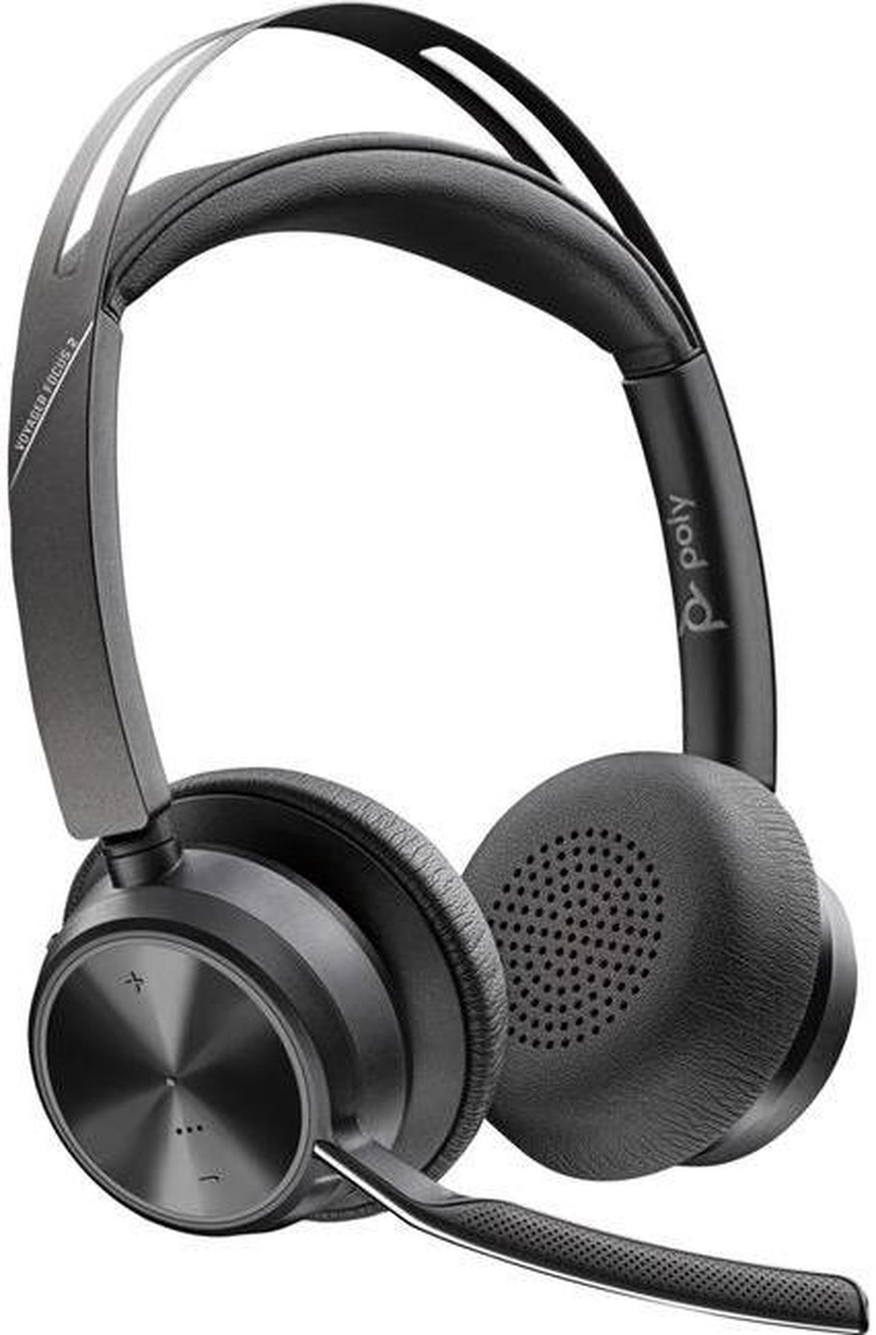 Poly Voyager Focus 2 USB-A Bluetooth Stereo Headset - Siri, Google Assistant - Stereo - USB Type A - Wired/Wireless - Bluetooth - 298.6 ft - 20 Hz - 20 kHz - On-ear, Over-the-head - Binaural - Supra-a