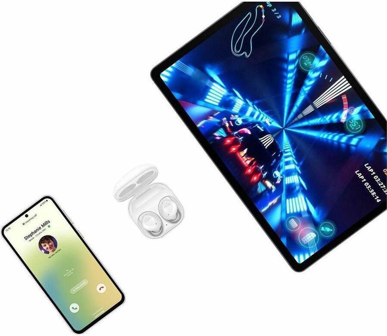Alt view image 10 of 13 - Samsung Galaxy Buds FE True Wireless Bluetooth Earbuds SM-R400NZWAXAR - White