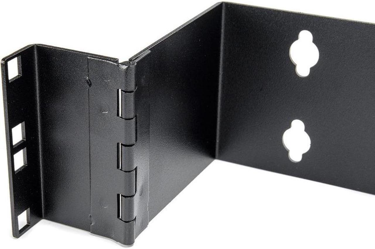 Alt view image 2 of 9 - 2U 19in Wall Mount Bracket - for Patch Panels - Hinged Wall Mounting Bracket - Maximum load capacity of 22 lbs (10 kgs) - Cold-rolled Steel - Black