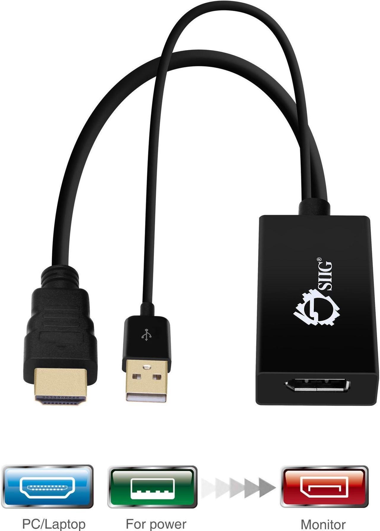 Alt view image 7 of 18 - SIIG CE-H22W11-S1 Hdmi To Displayport 4K Ultra Hd Convert Connect Displayport To Hdmi
