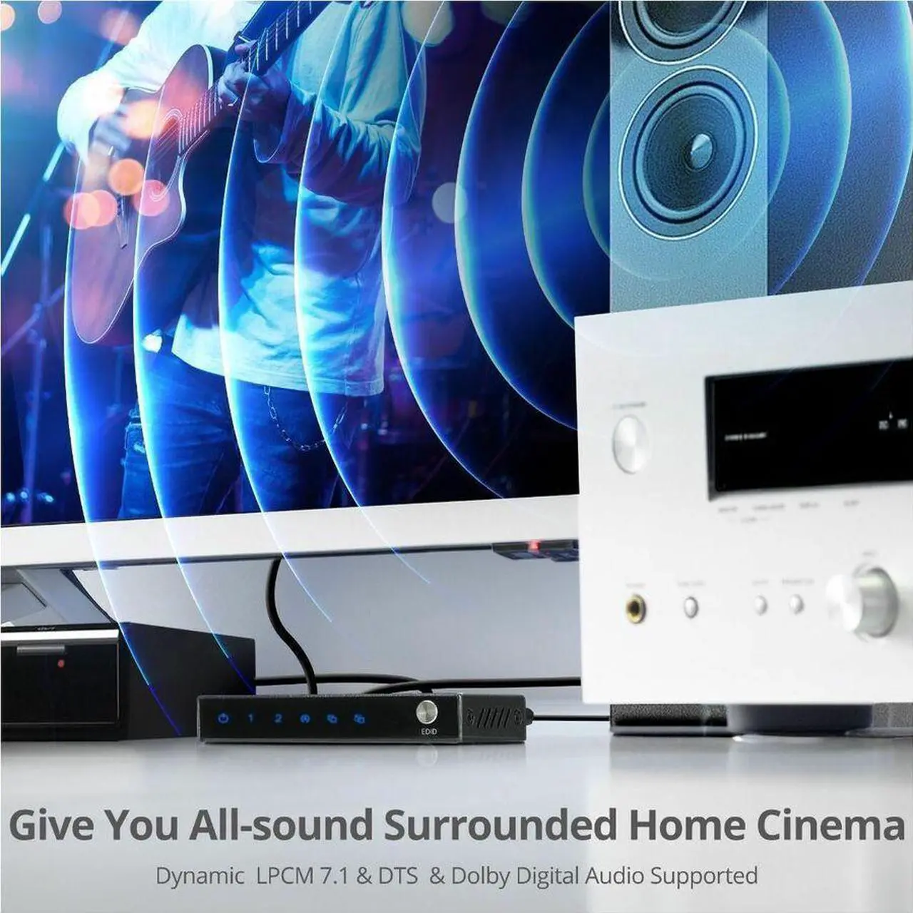 Alt view image 4 of 9 - SIIG 1x2 8K60Hz HDMI Splitter with VRR/ALLM 40G EDID management CE-H27N11-S1 Down scaler Brown Box