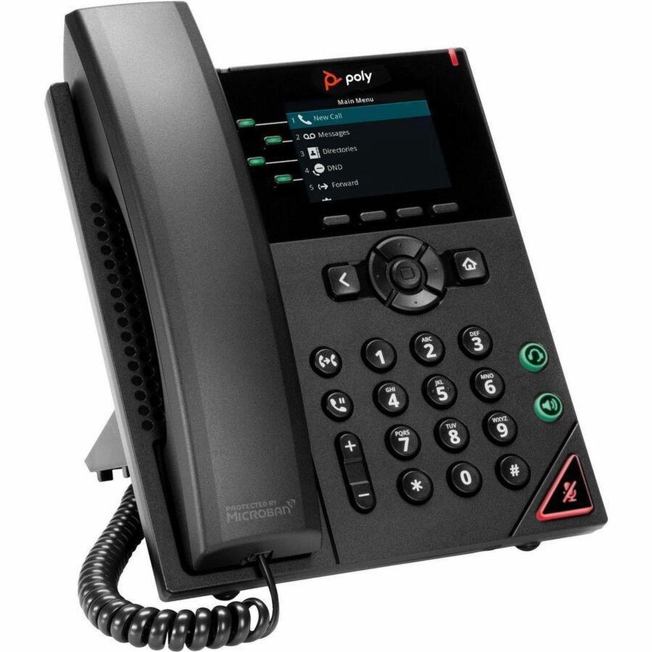 Alt view image 5 of 5 - HP Poly VVX 250 4-Line IP Corded Phone and PoE-Enabled | 89B62AA#AC3