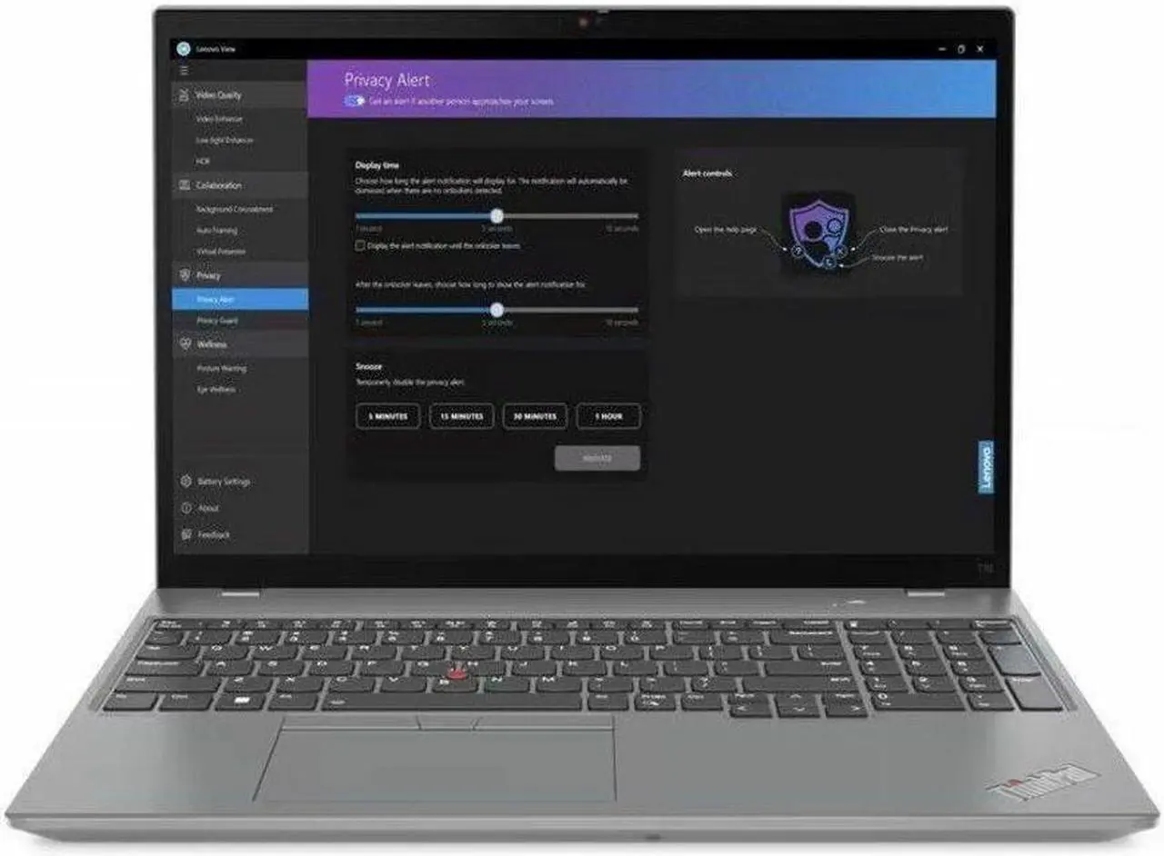 Alt view image 2 of 13 - Lenovo ThinkPad T16 Gen 2 16" Touchscreen Notebook - AMD Ryzen 7 PRO 7840U - 32GB - 1TB SSD - Windows 11 Pro - AMD Radeon 780M Graphics - Webcam - IEEE 802.11ax Wireless - Storm Gray  21K7003SUS
