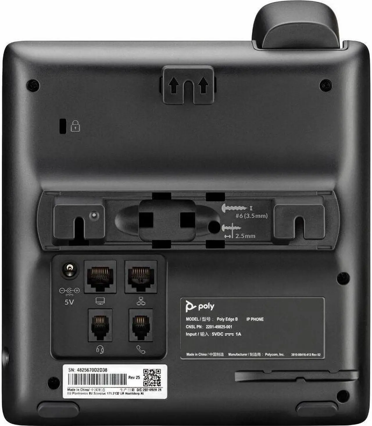 Alt view image 9 of 16 - HP Poly Edge B10 IP Phone Corded Wall Mountable Desktop Black VoIP 2x Network RJ-45 Model 84C19AA#ABA