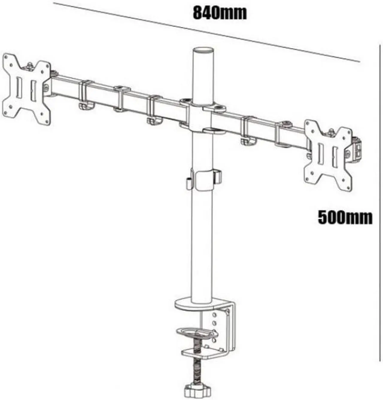 Alt view image 4 of 6 - Amer 2XC Mounting Arm for Monitor Black