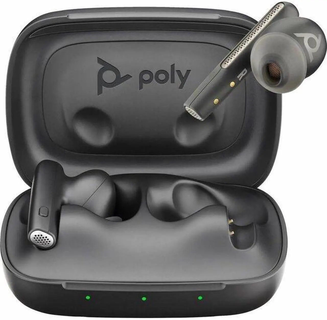 Main image of Poly Voyager Free 60 UC Earset - Google Assistant, Siri - Stereo - True Wireless - Bluetooth - 98.4 ft - 20 Hz - 20 kHz - Earbud - Binaural - In-ear - Carbon Black