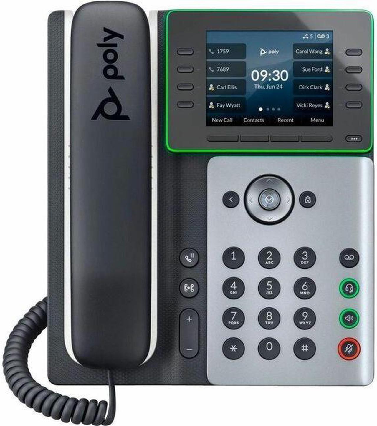 Alt view image 2 of 7 - HP Poly Edge E300 IP Phone Corded Corded Desktop Black TAA Compliant Model 89B51AA#ABA