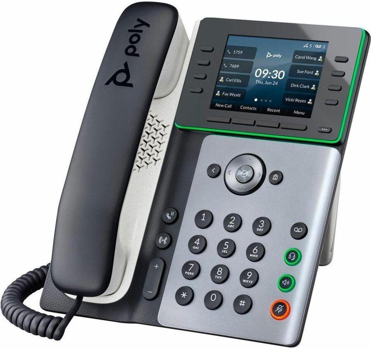 Alt view image 3 of 7 - HP Poly Edge E300 IP Phone Corded Corded Desktop Black TAA Compliant Model 89B51AA#ABA