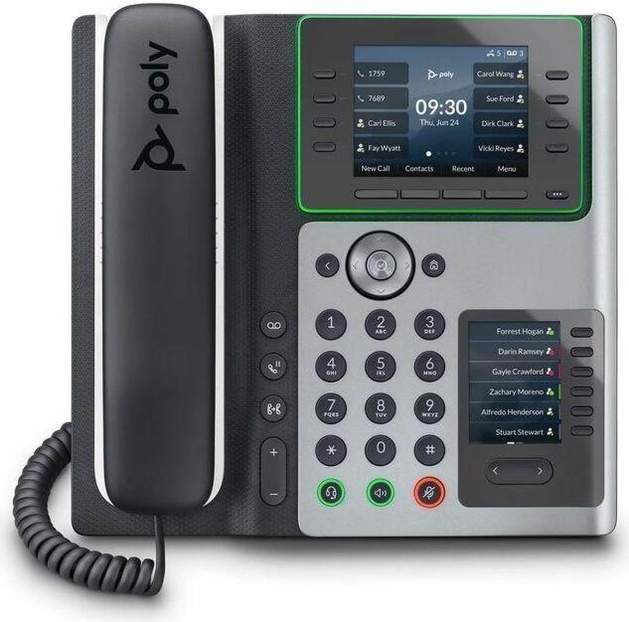 Alt view image 6 of 15 - HP Poly Edge E450 IP Phone Corded/Cordless Wi-Fi, Bluetooth Desktop Black VoIP IEEE 802.11a/b/g/n/ac 2x Network RJ-45 PoE Ports Model 82M90AA