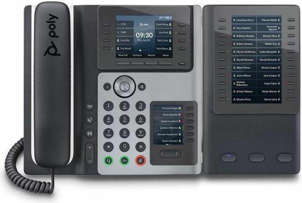 Alt view image 7 of 15 - HP Poly Edge E450 IP Phone Corded/Cordless Wi-Fi, Bluetooth Desktop Black VoIP IEEE 802.11a/b/g/n/ac 2x Network RJ-45 PoE Ports Model 82M90AA