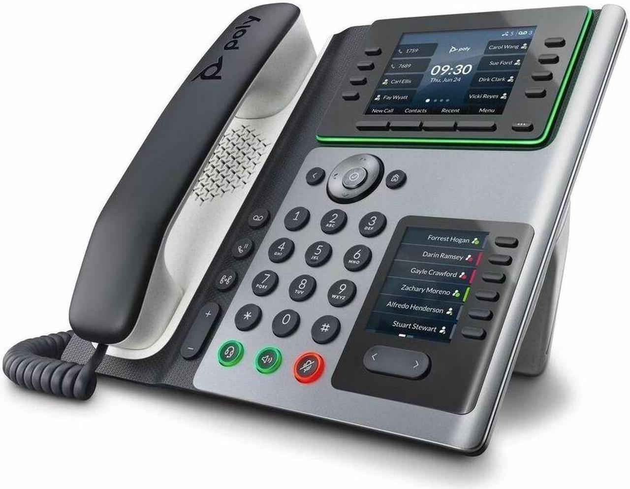 Alt view image 9 of 15 - HP Poly Edge E450 IP Phone Corded/Cordless Wi-Fi, Bluetooth Desktop Black VoIP IEEE 802.11a/b/g/n/ac 2x Network RJ-45 PoE Ports Model 82M90AA