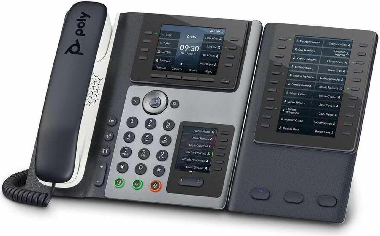 Alt view image 10 of 15 - HP Poly Edge E450 IP Phone Corded/Cordless Wi-Fi, Bluetooth Desktop Black VoIP IEEE 802.11a/b/g/n/ac 2x Network RJ-45 PoE Ports Model 82M90AA