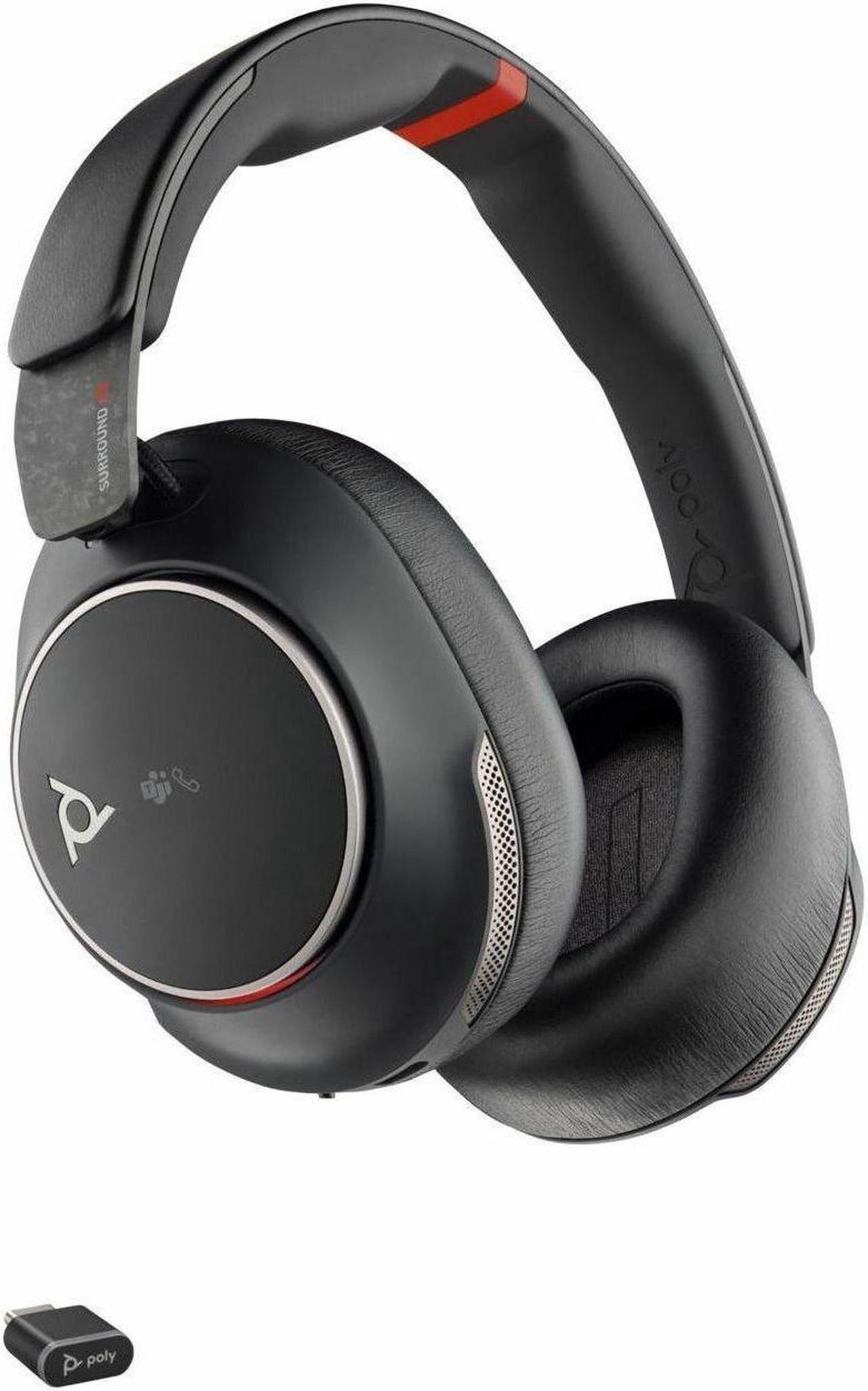 Alt view image 2 of 8 - Poly Voyager Surround 85 UC Headset - Microsoft Teams Certification - Stereo - Mini-phone (3.5mm) - Wired/Wireless - Bluetooth - 98.4 ft - 20 Hz - 16 kHz - Over-the-head, Over-the-ear - Binaural - Ear