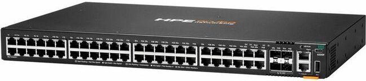 Aruba CX 6200F 48G 4SFP Switch - 48 Ports - Manageable - Gigabit Ethernet - 10/100/1000Base-T, 1000Base-X - 3 Layer Supported - Modular - 4 SFP Slots - 68 W Power Consumption - Optical Fiber, Twisted