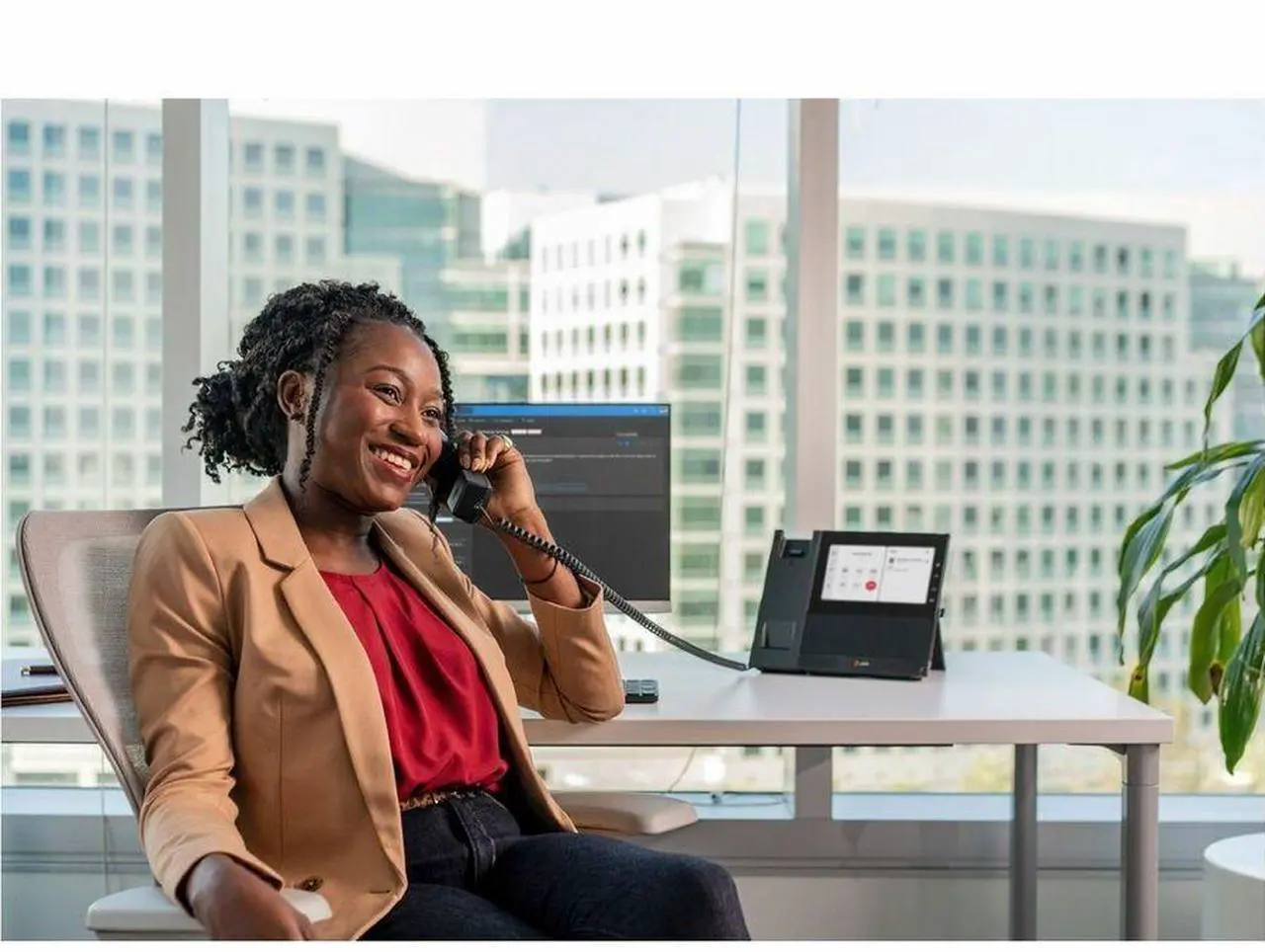 Alt view image 2 of 6 - Poly CCX 600 IP Phone Corded/Cordless Bluetooth Wi-Fi Desktop Black 82Z85AA