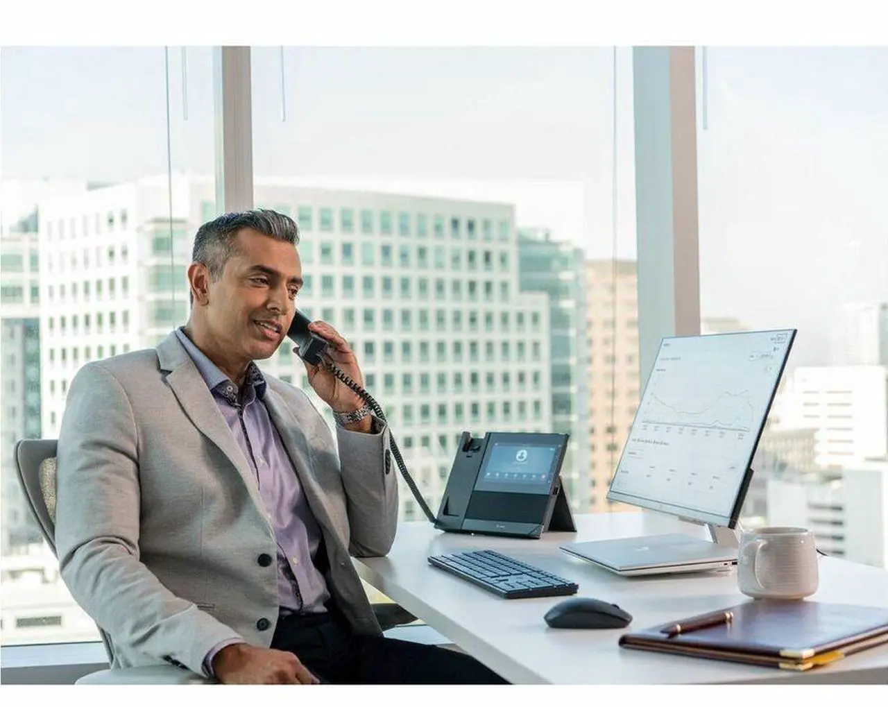 Alt view image 4 of 6 - Poly CCX 600 IP Phone Corded/Cordless Bluetooth Wi-Fi Desktop Black 82Z85AA