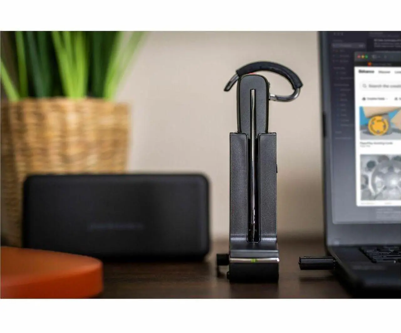 Alt view image 7 of 8 - HP Poly  590.6 ft Savi 8200 Office 8245 Earset Mono Wireless Bluetooth Model 7W6D1AA#ABA