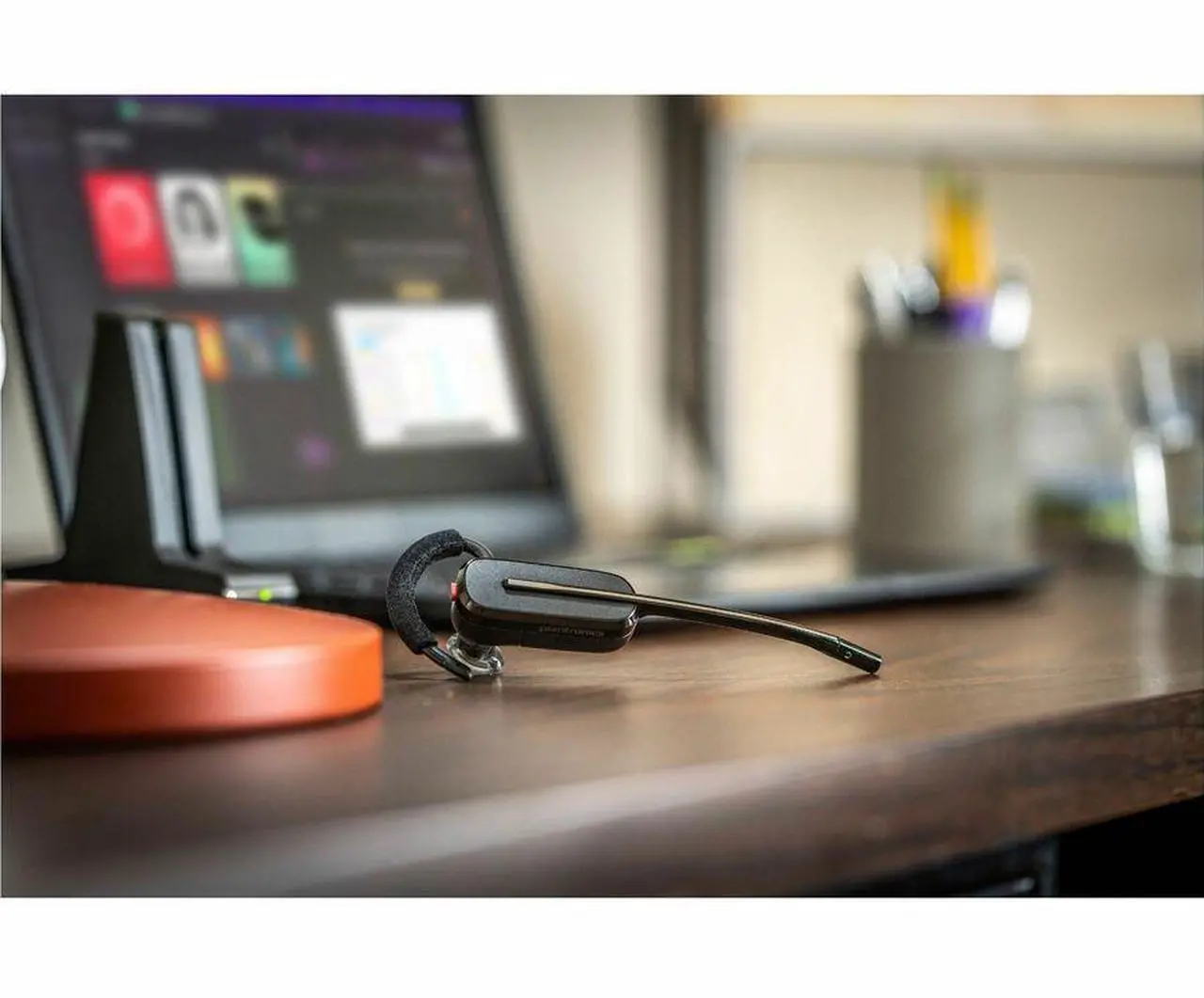 Alt view image 8 of 8 - HP Poly  590.6 ft Savi 8200 Office 8245 Earset Mono Wireless Bluetooth Model 7W6D1AA#ABA