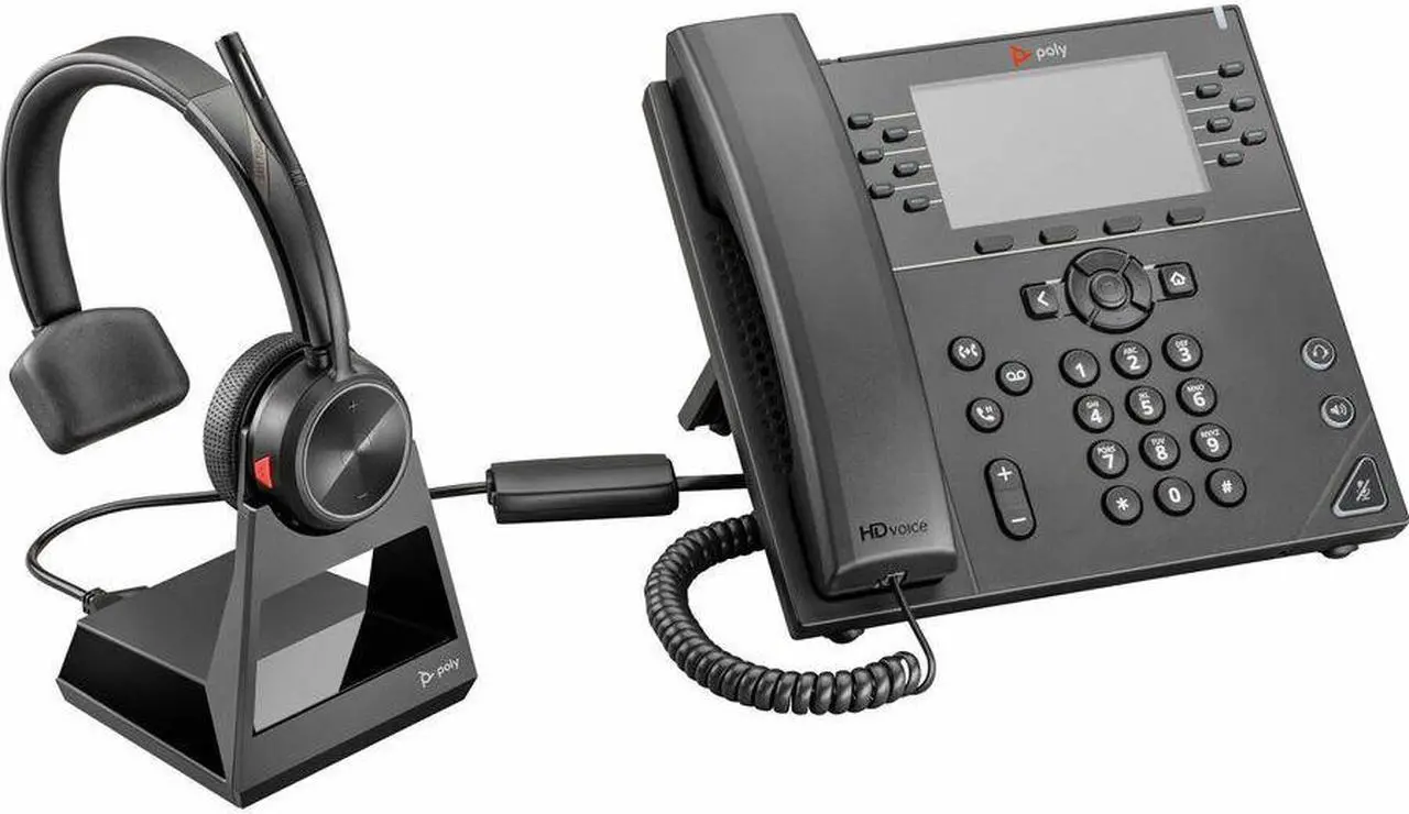 Alt view image 5 of 6 - Hp Poly Headsets Wireless DECT Headset System For Desk Phones Mono Wireless DECT 393.7 ft Model 783Q5AA#ABA