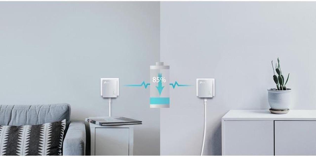 Alt view image 5 of 10 - TP-LINK TL-PA4010KIT Rev 3 - AV600 Powerline Ethernet Adapter -The HomePlug AV2 standard creates high-speed data transfer rates of up to 600Mbps to support all your online activities.