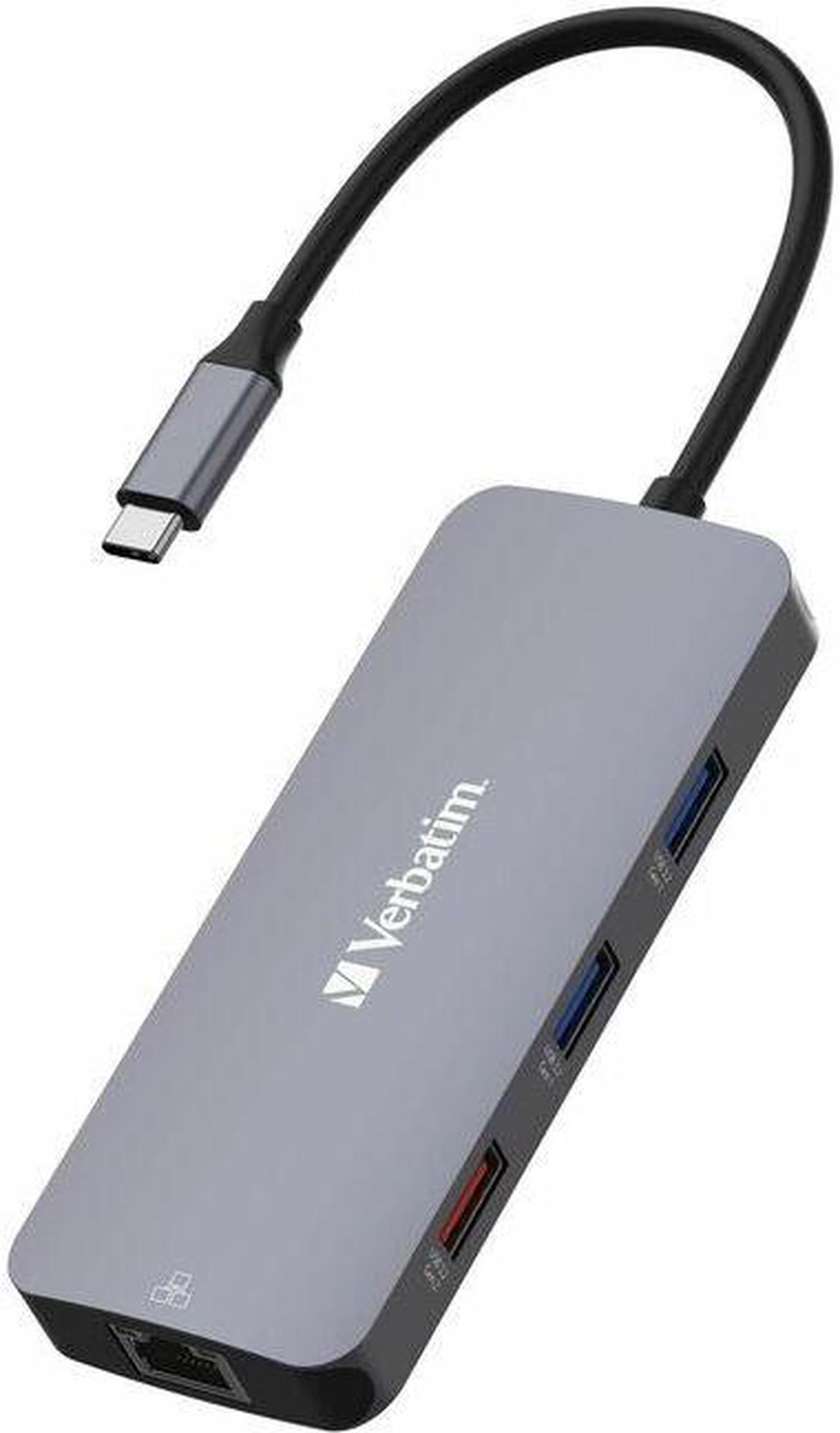 Verbatim USB-C Pro Multiport Hub CMH 09 - 9 Ports - for Notebook - Charging Capability - Memory Card Reader - SD, microSD - USB Type C - 4K - 3840 x 2160 - 5 x USB Ports - 3 x USB Type-A Po