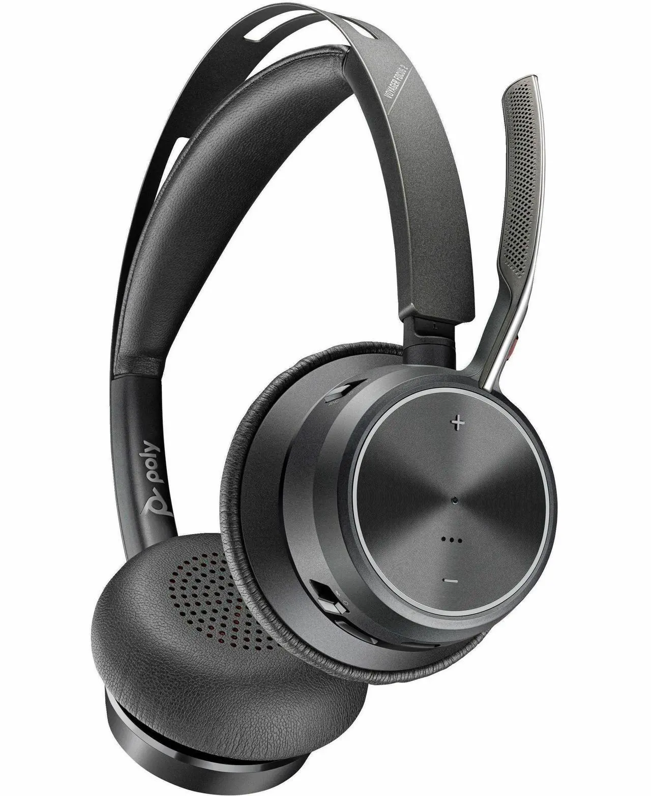 Alt view image 6 of 13 - Poly Voyager Focus 2 USB-C-C Headset + USB-C/A Adapter - Google Assistant, Siri - Stereo - USB Type C - Wired/Wireless - Bluetooth - 298.6 ft - Over-the-head - Binaural - Supra-aural - 4" Cable -