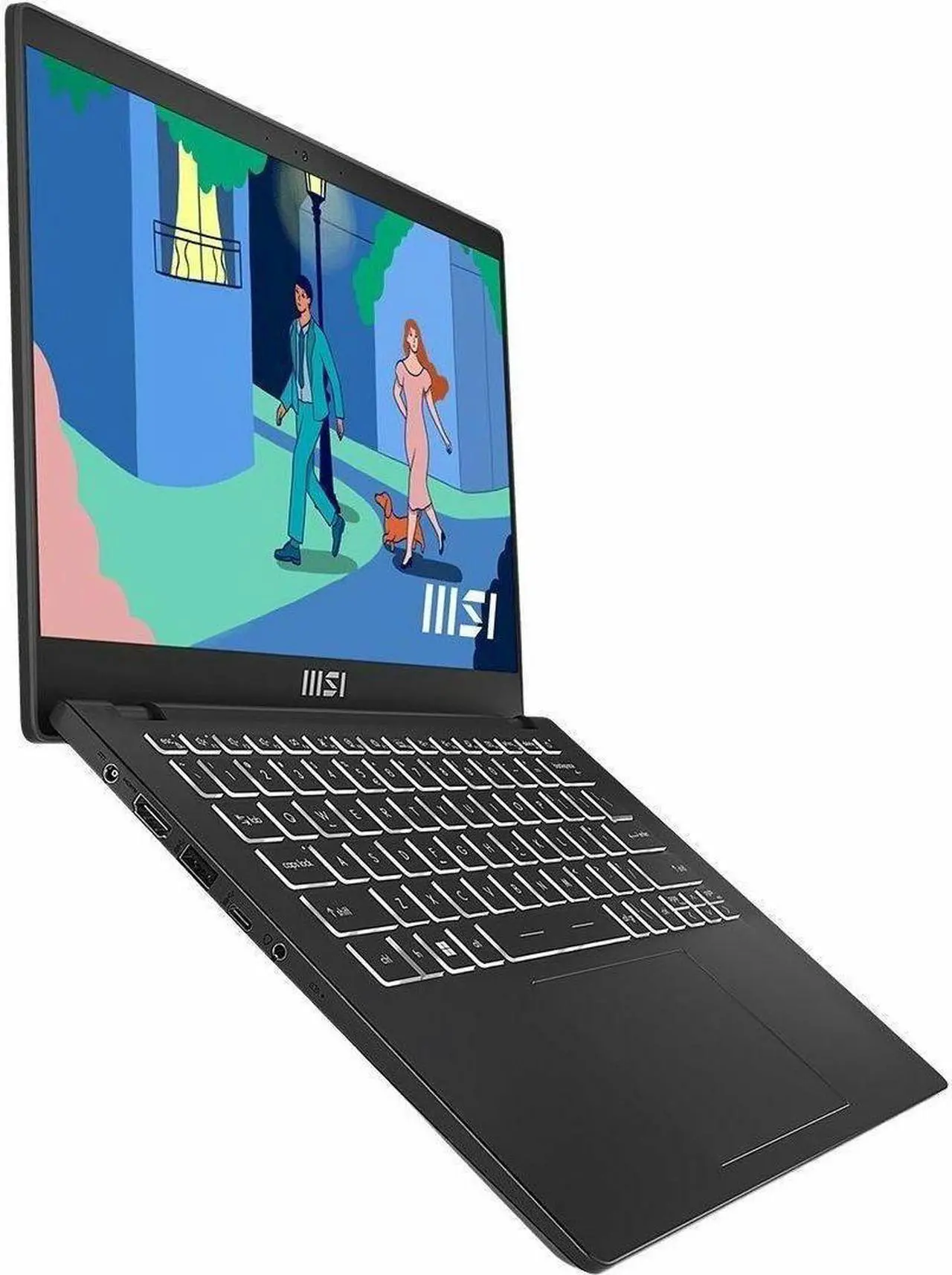 Alt view image 3 of 19 - MSI Modern 14 C7M, Laptop, Black, 14" 60Hz, AMD Ryzen 7 7730U, UMA Graphics, 16 GB Memory, 512 GB SSD, Win 11 Pro, 3 Year Warranty - Intel Chip - 1920 x 1080 - Windows 11 Pro - AMD Radeon Graphic