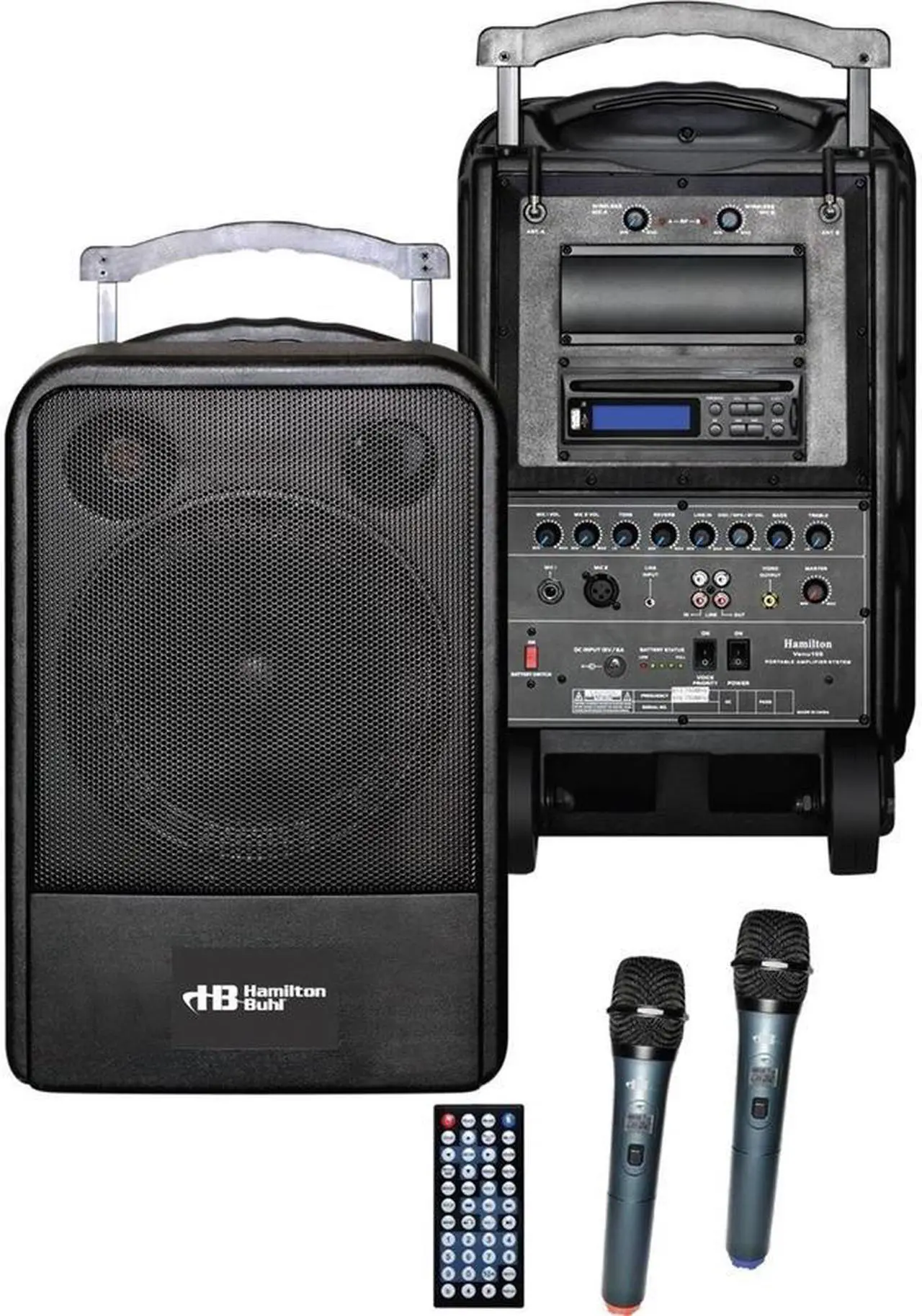 Alt view image 10 of 15 - HamiltonBuhl High Quality PA System - DVD/CD/MP3 Bluetooth and Wireless Handheld Microphones
