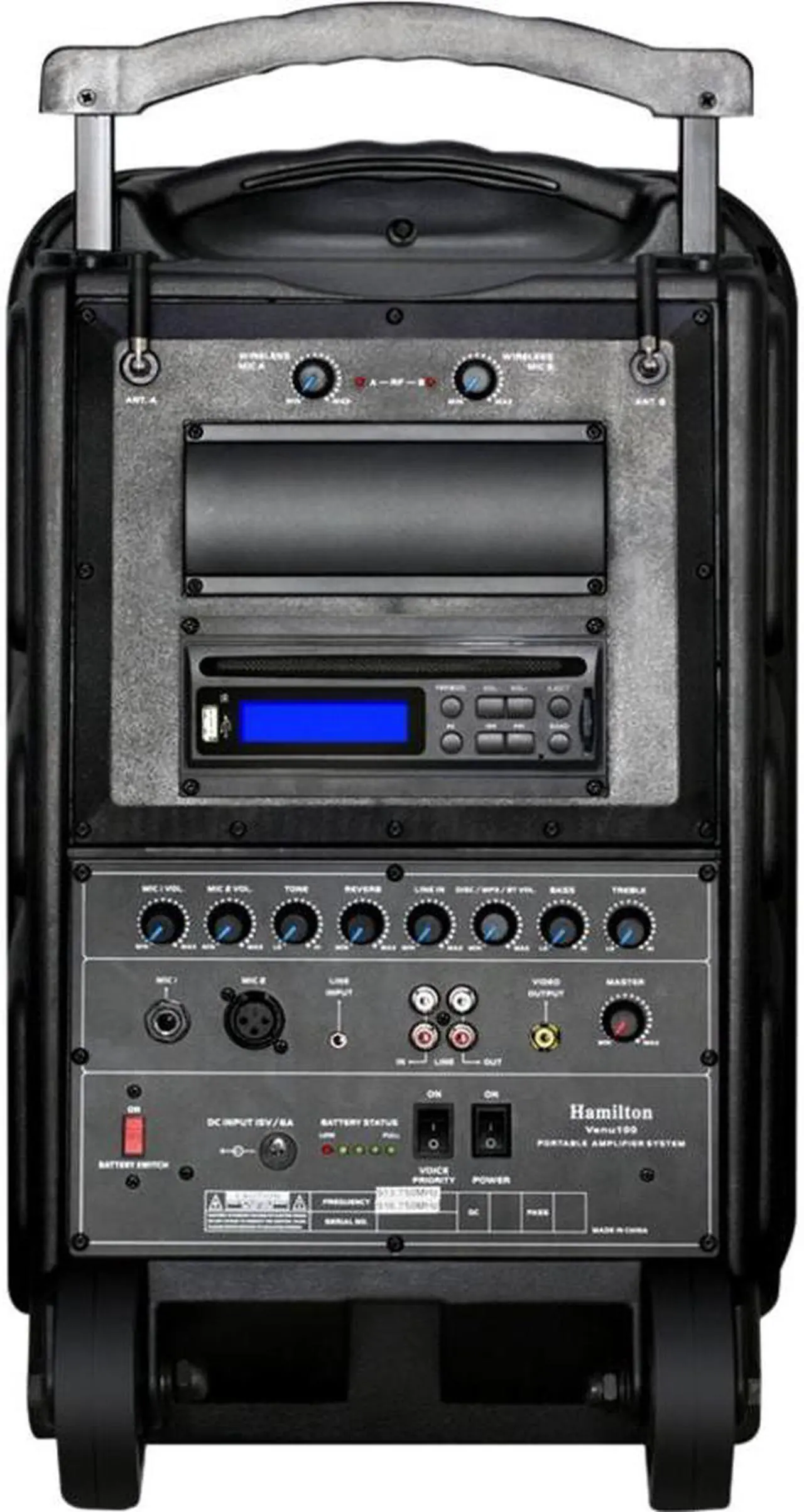 Alt view image 12 of 15 - HamiltonBuhl High Quality PA System - DVD/CD/MP3 Bluetooth and Wireless Handheld Microphones