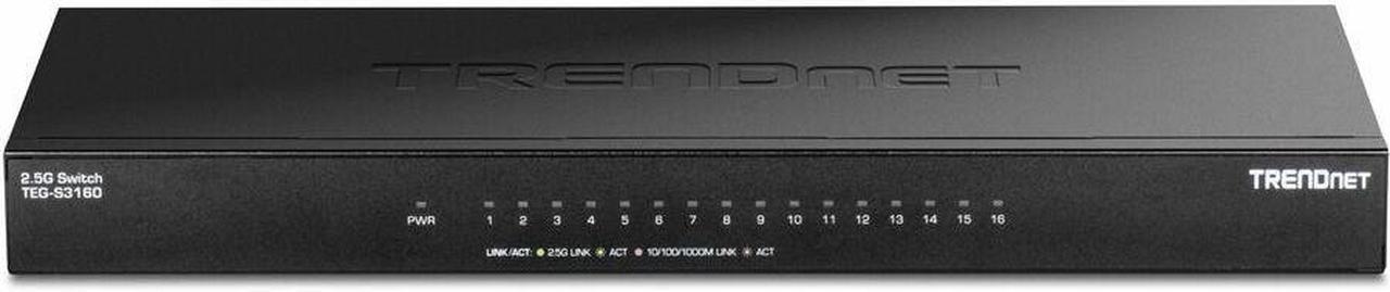 Alt view image 7 of 10 - TRENDnet TEG-S3160, 16-Port Unmanaged 2.5G Desktop Network Ethernet Switch