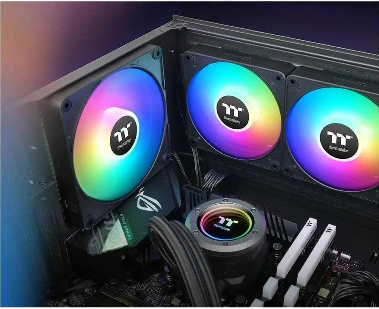 Alt view image 4 of 16 - Thermaltake CT140 EX ARGB Sync PC Cooling Fan 3-Fan Pack 3 Pack CLF182PL14SWA