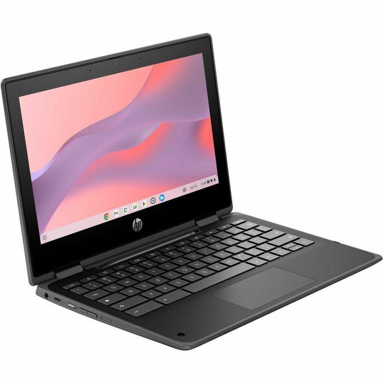 Alt view image 4 of 8 - HP Fortis G5 11.6" Touchscreen Chromebook -  Intel N-Series N100 - 8 GB - 64 GB Flash Memory - Intel Chip - 1366 x 768 - ChromeOS - Intel UHD Graphics - BrightView - Front Camera/Webcam  9R397UT#ABA