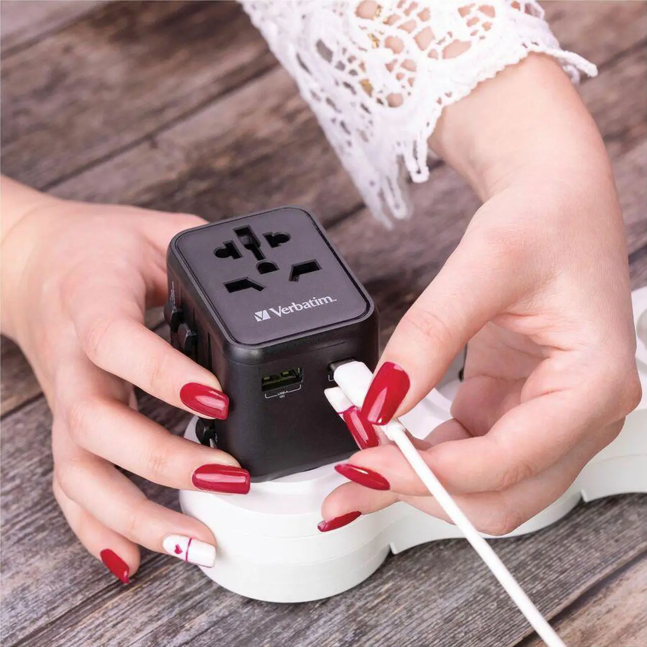 Alt view image 4 of 8 - Verbatim UTA-02 Universal Travel Adapter 20W - USB -C, USB-A - 120 V AC, 230 V AC Input - 5 V DC/10 A, 9 V DC, 12 V DC Output