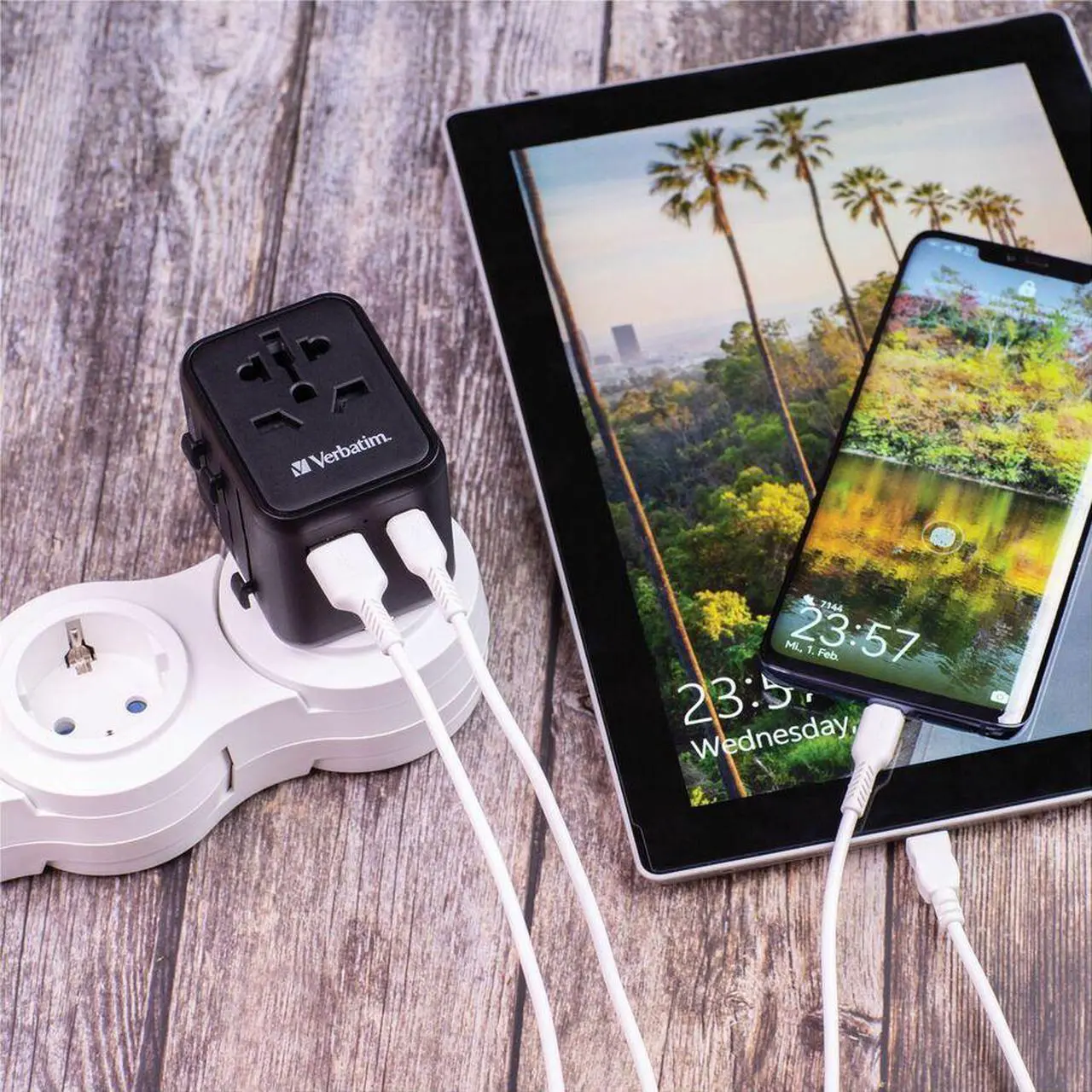Alt view image 5 of 8 - Verbatim UTA-02 Universal Travel Adapter 20W - USB -C, USB-A - 120 V AC, 230 V AC Input - 5 V DC/10 A, 9 V DC, 12 V DC Output
