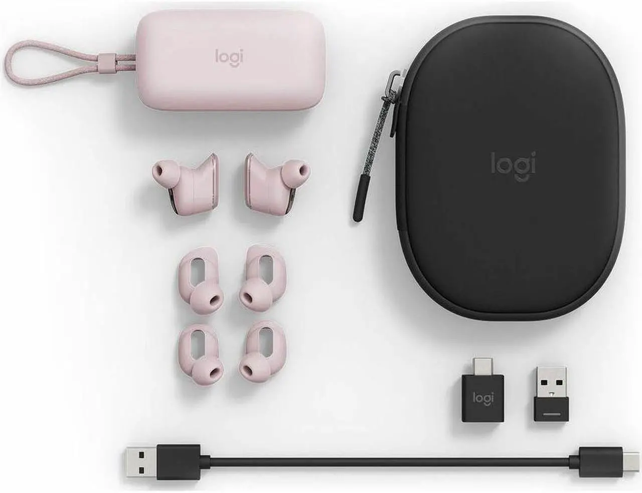 Alt view image 6 of 6 - Logitech Zone True Wireless - Stereo - USB Type A - True Wireless - Bluetooth - 98.4 ft - 20 Hz - 20 kHz - Earbud - Binaural - In-ear - Noise Cancelling, Omni-directional, MEMS Technology Microphone -