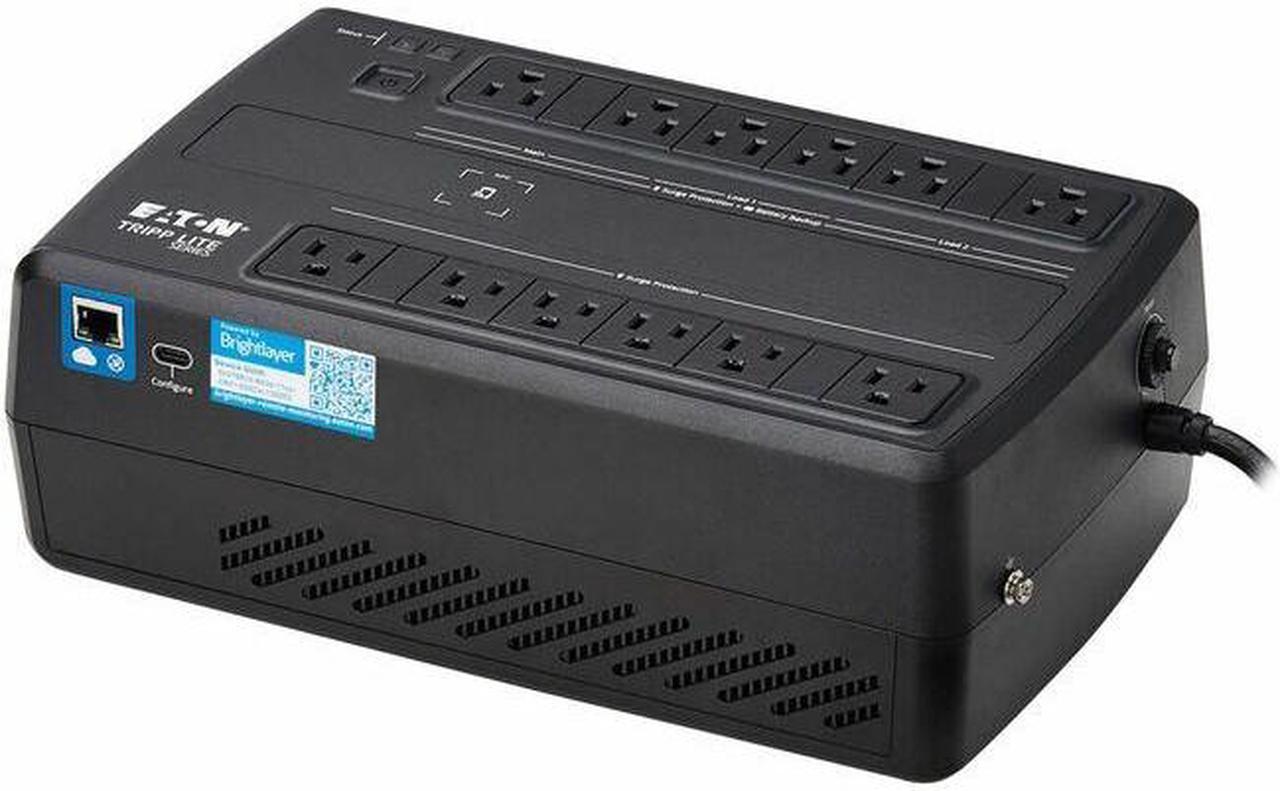 Eaton Tripp Lite Series 750VA 450W 120V Line-Interactive Cloud-Connected UPS with Remote Monitoring - 12 NEMA 5-15R Outlets (6 Surge + 6 Surge and Battery Backup), 5-15P Plug, Desktop - Surface/Deskto