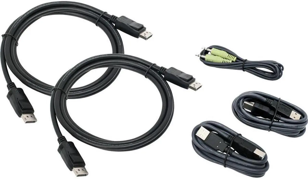 Alt view image 6 of 6 - IOGEAR G2L9202UTAA3 6ft Dual View DisplayPort, USB KVM Cable Kit with Audio (TAA) - 1 PACK