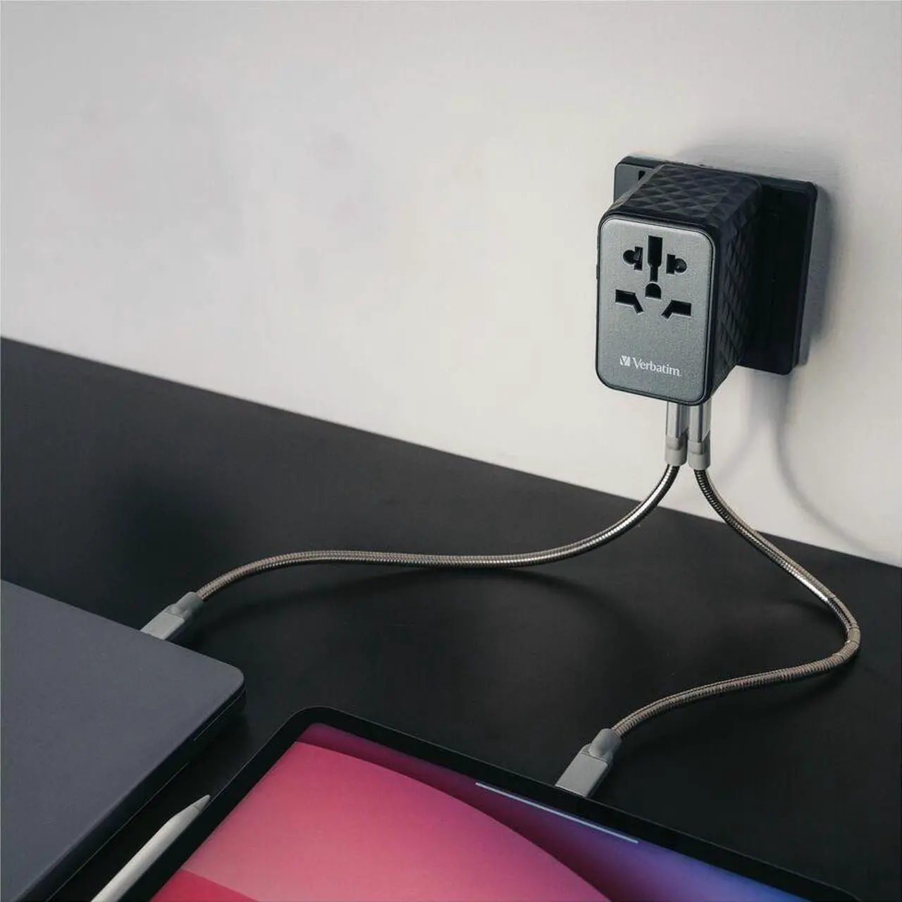 Alt view image 6 of 14 - Verbatim UTA-06 Gan III Universal Travel Adapter 100W - USB-C, USB-A - 100 W - 120 V AC, 230 V AC Input