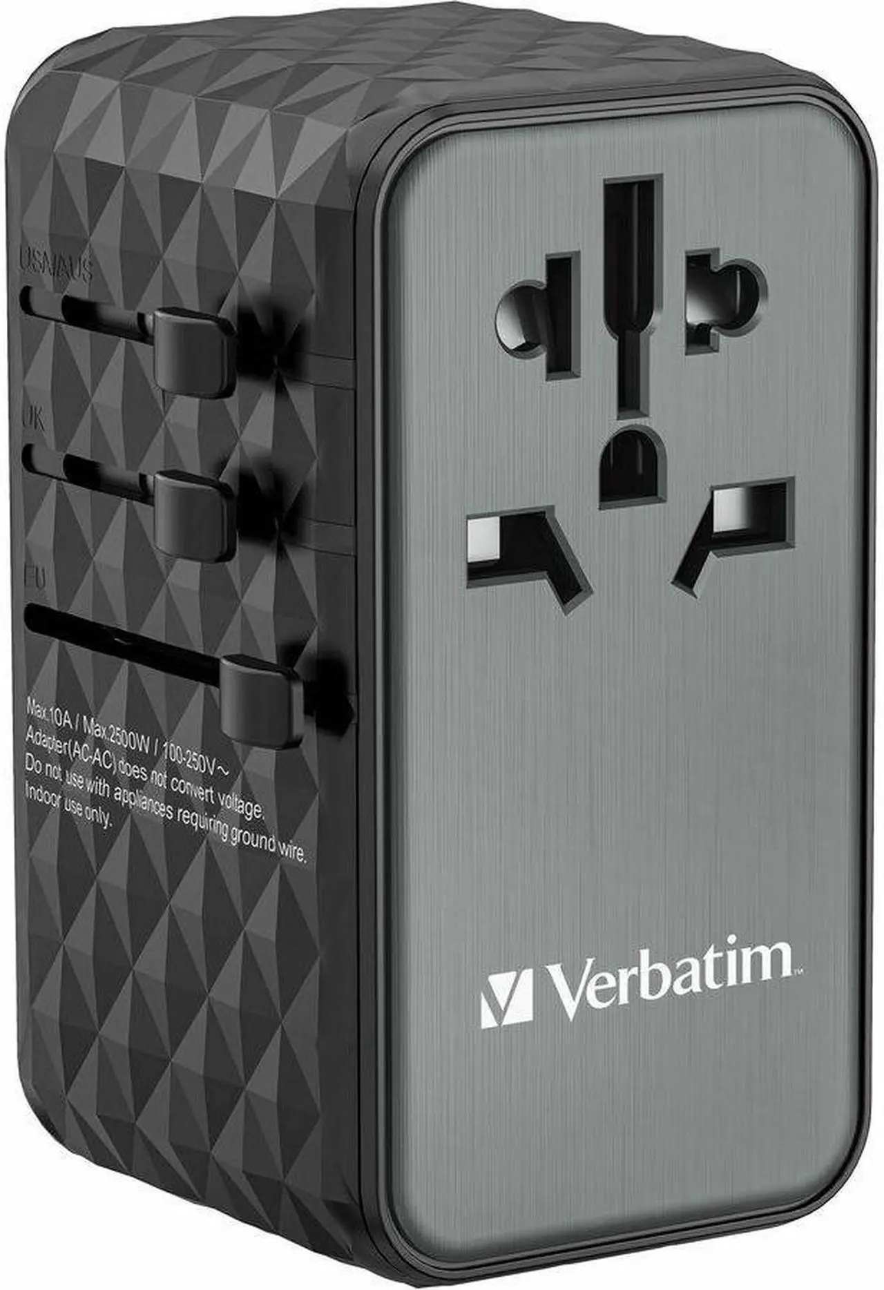 Alt view image 7 of 14 - Verbatim UTA-06 Gan III Universal Travel Adapter 100W - USB-C, USB-A - 100 W - 120 V AC, 230 V AC Input