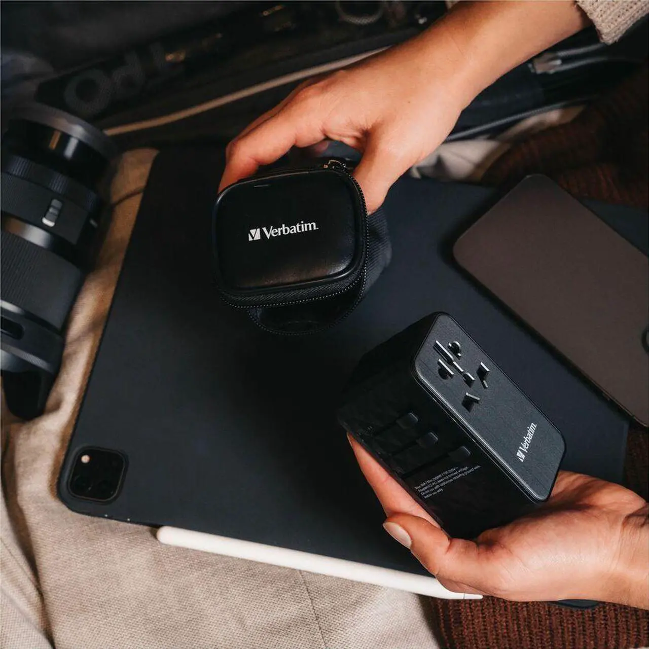 Alt view image 2 of 14 - Verbatim UTA-06 Gan III Universal Travel Adapter 100W - USB-C, USB-A - 100 W - 120 V AC, 230 V AC Input