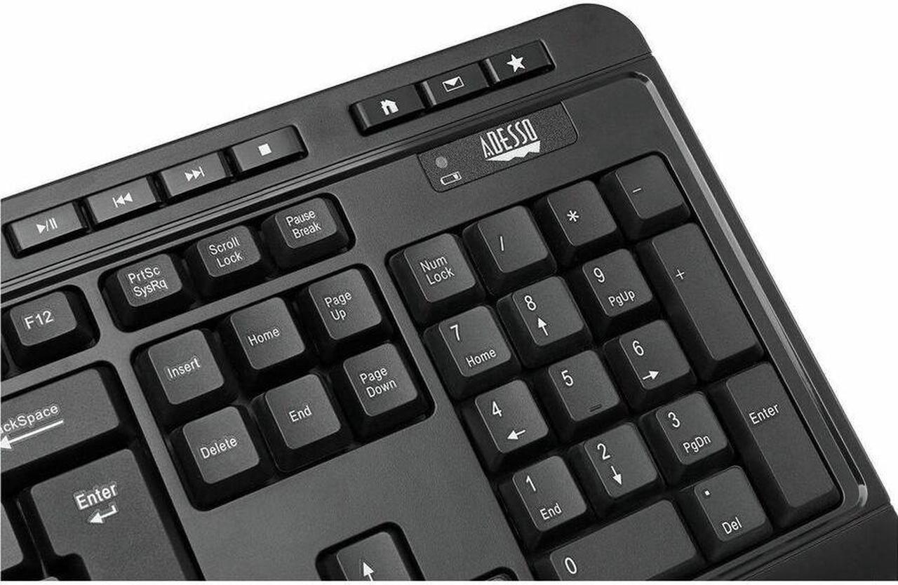 Alt view image 10 of 17 - Adesso Antimicrobial Wireless Desktop Keyboard and Mouse