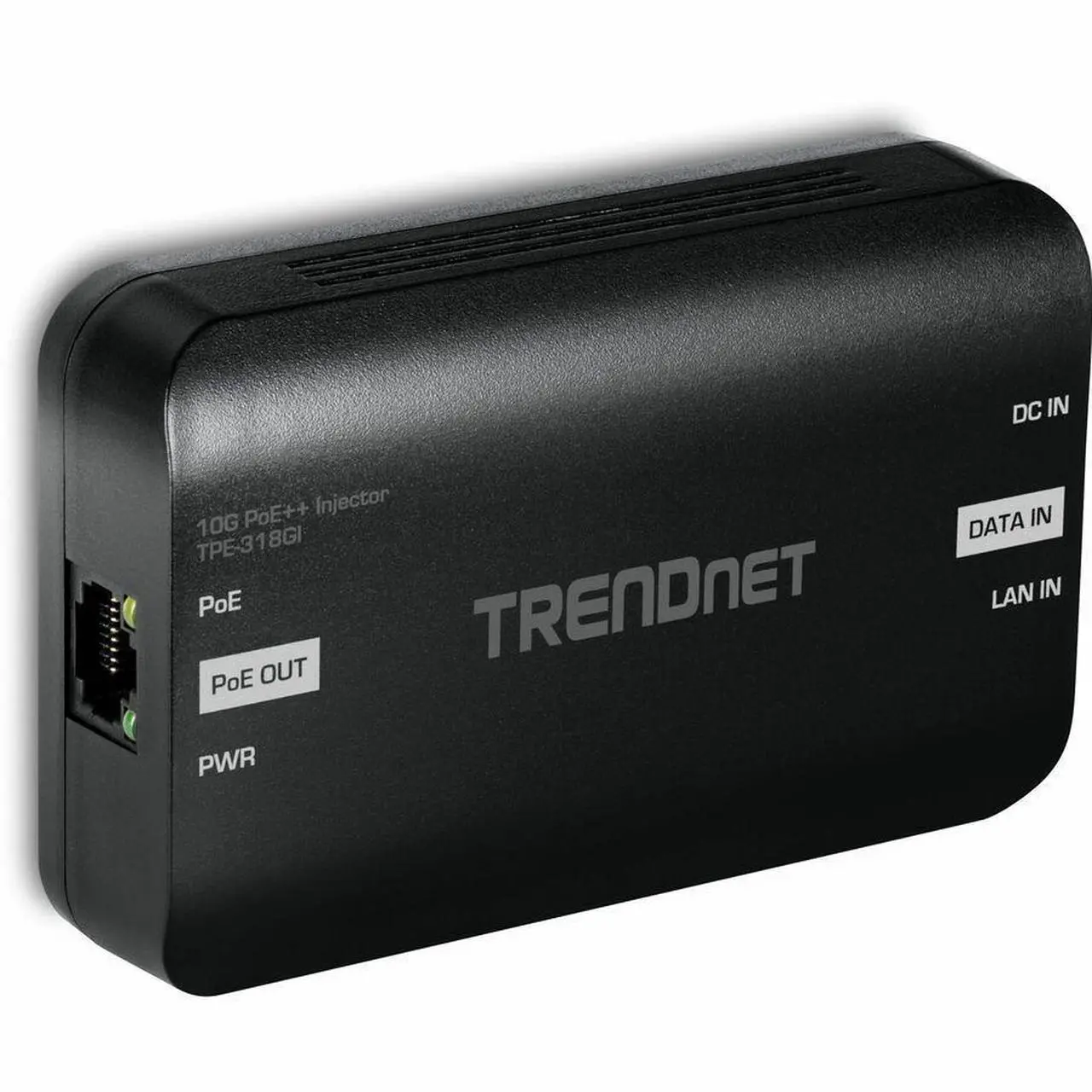 Alt view image 2 of 9 - TRENDnet 10G PoE++ Injector, TPE-318GI, Converts a NonPoE Port to A PoE++ 10G Port, Supplies PoE (15.4W), PoE+ (30W), or PoE++ (90W)