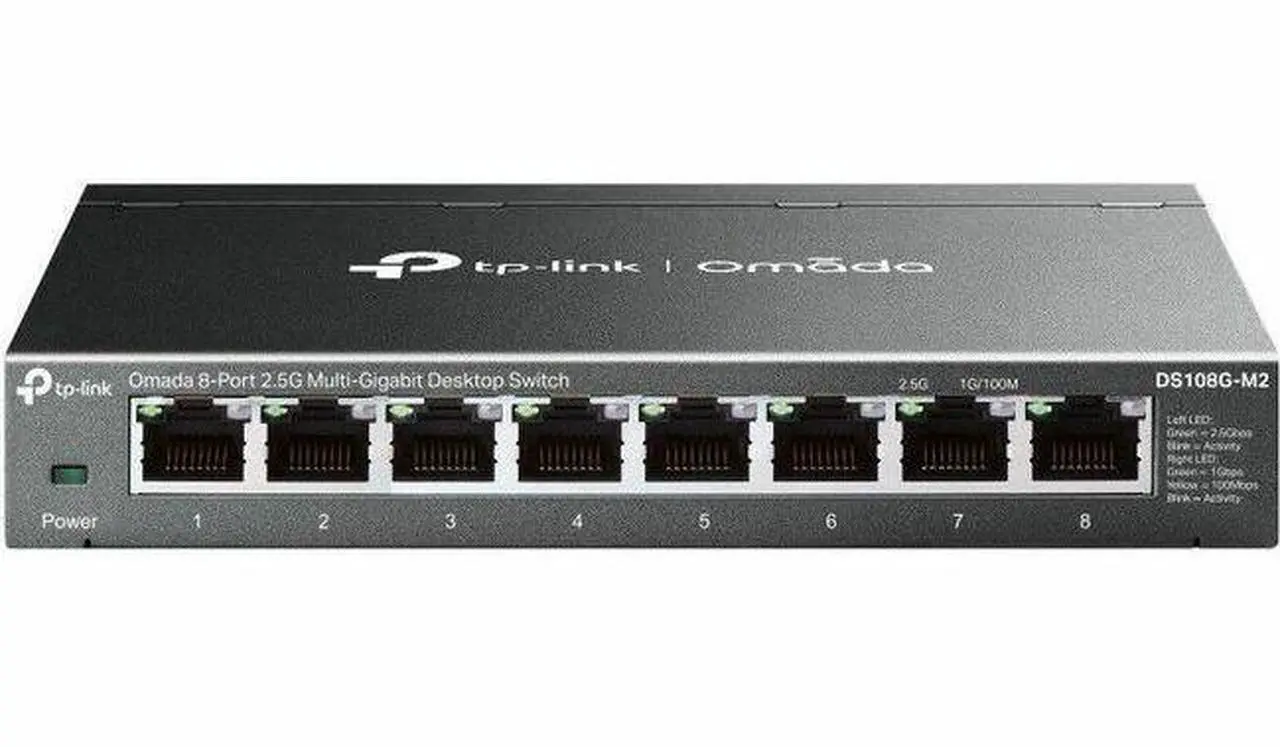 Alt view image 3 of 3 - TP-Link Omada 8-Port 2.5G Multi-Gigabit Desktop Switch PORT: 8 2.5G RJ45 Ports SPEC: Desktop Steel Case FEATURE: Plug and Play - DS108G-M2