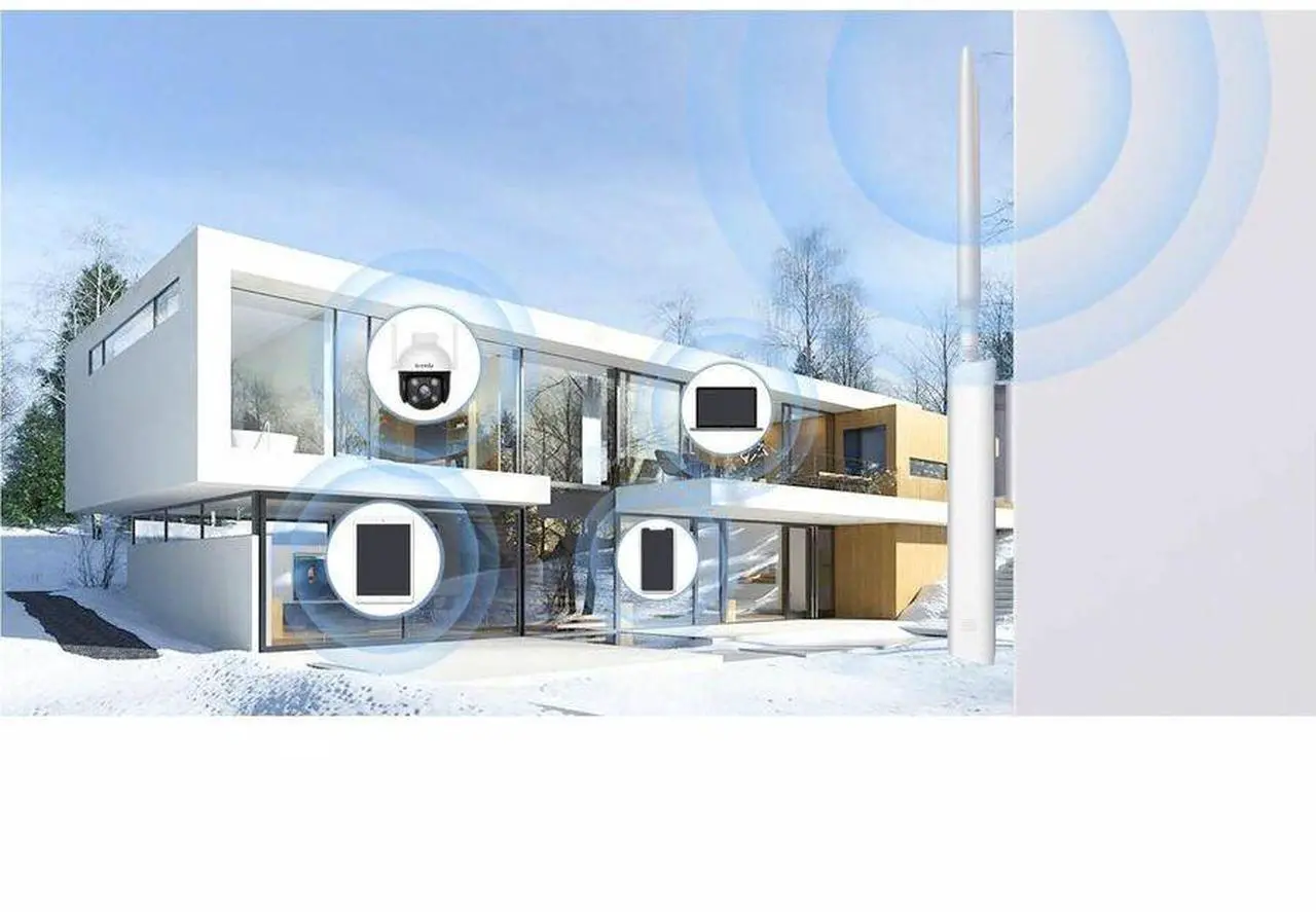 Alt view image 6 of 15 - Tenda OAP1200 Dual Band IEEE 802.11 a/b/g/n/ac 1.14 Gbit/s Wireless Access Point - Indoor/Outdoor - 2.40 GHz, 5 GHz - 2 x External Antenna(s) - External - MIMO Technology - Multi User MIMO - 1 x Netwo