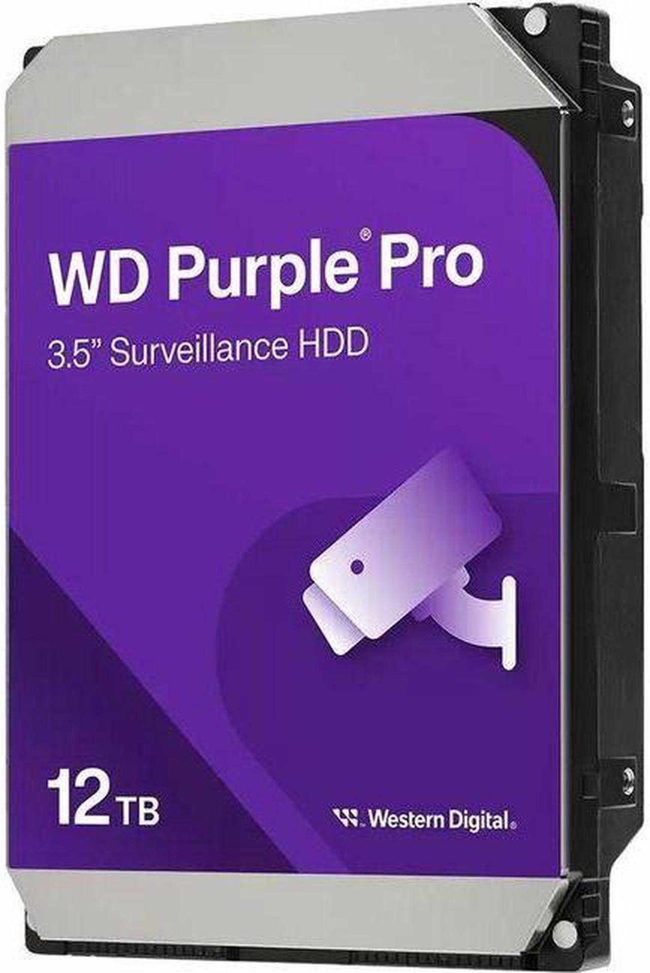 WD Purple Pro WD122PURP 12 TB Hard Drive - 3.5" Internal - SATA (SATA/600) - Conventional Magnetic Recording (CMR) Method - Server, Camera, NAS, Cloud Storage, Video Recorder Device Supported - 7