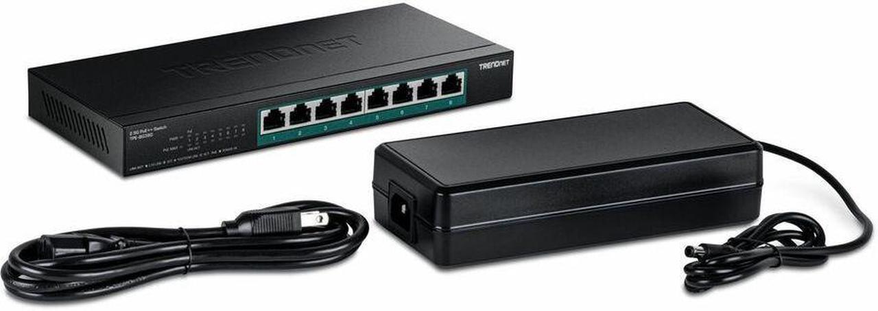 Alt view image 10 of 16 - TRENDnet 8-Port 2.5G PoE++ Switch, TPE-BG380, 8 x 2.5GB PoE++ Ports, 230W Poe Power Budget, 40Gbps Switching Capacity, NDAA + TAA Compliant, Lifetime TRENDnet Protection