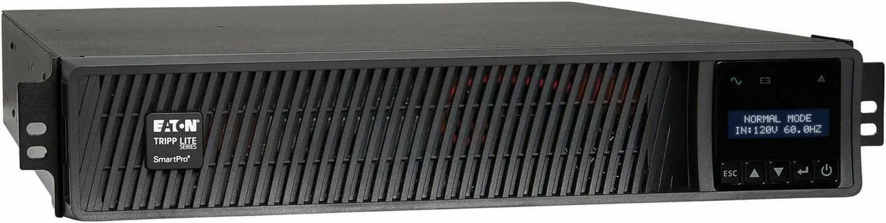 Alt view image 4 of 8 - Eaton Tripp Lite Series SmartPro 3000VA 3000W 120V Line-Interactive Sine Wave UPS - 7 Outlets, Extended Run, Network Card Option, LCD, USB, DB9, 2U Rack/Tower, TAA SMART3000RXLTAA