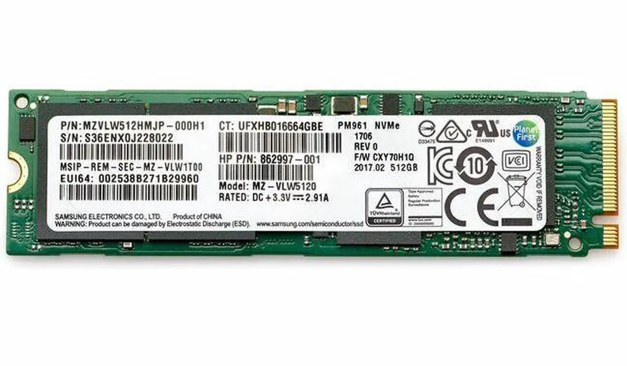 Main image of HP 1 TB Solid State Drive Internal PCI Express NVMe 1 Year Warranty 406L7AA